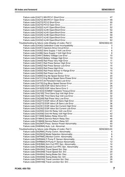 00 Index and foreword
SEN03580-01
PC400, 450-7E0
7
Failure code [CA271] IMV/PCV1 Short Error ................................