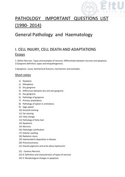 Key Pathology Questions (1990-2014) | PDF | Necrosis | Anemia