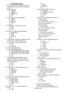 Spring JDBC Support | PDF | Object (Computer Science) | Model–View ...