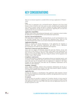 (http://suyati.com/)There are several pre-requisites to consider before moving an application to Windows 
Azure. 
At the ons