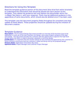 Functional Design Document Template | PDF | Software | Information ...