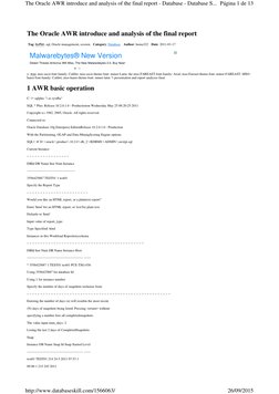 The Oracle AWR Introduce and Reports Analysis Final PDF | PDF | Cache ...