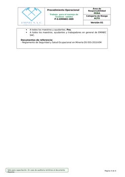Sólo para capacitación. En caso de auditoria remitirse al documento 
Maestro
    
  
Procedimiento Operacional  
Trabajo  par