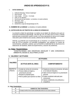 UNIDAD DE APRENDIZAJE Nº 01
        
I.
DATOS GENERALES
1.
Institución Educativa: “Ventura Ccalamaqui”
2.
Área curricular: