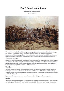 Fire & Sword in the Sudan
Wargaming the Mahdist Uprising
By Steve Winter
“Fire and Sword in the Sudan” is a simple campaign g