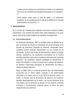 ¿Cuáles son los síntomas que caracterizan el estrés en los estudiantes
del III ciclo de la EAPES de la Facultad de Educación
