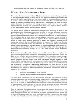 Civil Engineering and Urban Planning: An International Journal(CiVEJ) Vol.3,No.2, June 2016 
 
2 
2.PRESENT STATE OF MAINTENA