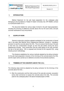 Method Statement For Pile Head Breaking | PDF | Deep Foundation | Concrete