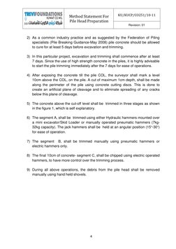 Method Statement For Pile Head Breaking | PDF | Deep Foundation | Concrete