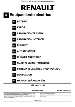 © Renault s.a.s 2007
"Los procedimientos de reparación indicados por el fabricante en este documento se basan
en las especifi