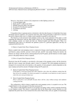 However, solar electric systems in [4] comparisons to other lighting systems are: 
1. Vivid and Stable Light 
2. Radio and