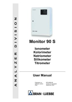 User Manual 
Publication no.: 
MT5-50EN-06 
Software version: 
Version 47 and higher 
Date: 
September 2005 
 
Monitor 90 S