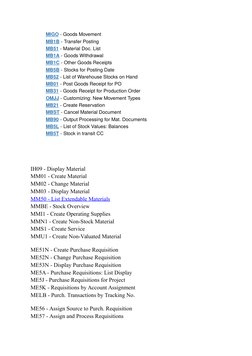 Migo Tcode SAP Goods Movement Transaction Codes | PDF | Receipt | Inventory