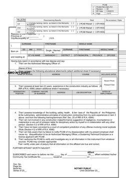 AMO Change Application for PCAB License | PDF | Affidavit | Notary Public