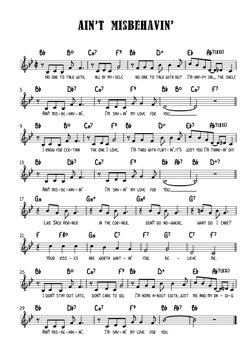 Ain't Misbehavin' (BB) - C Instruments | PDF