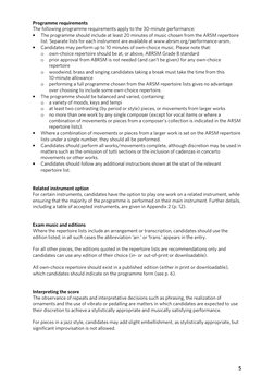 5555    
Programme requirements 
The following programme requirements apply to the 30-minute performance: 
• 
The programme s