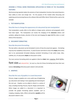 Word Processing Uses and Features | PDF | Word Processor | Microsoft Word
