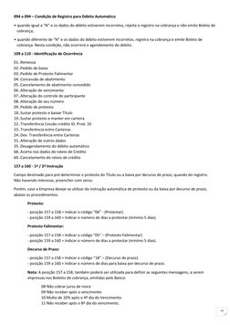 10 
094 a 094 – Condição de Registro para Débito Automático 
• quando igual a “N” e os dados do débito estiverem incorretos,