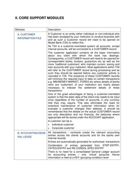 II. CORE SUPPORT MODULES 
 
 
Modules 
Description 
A. CUSTOMER 
INFORMATION FILE 
A Customer is an entity either individual