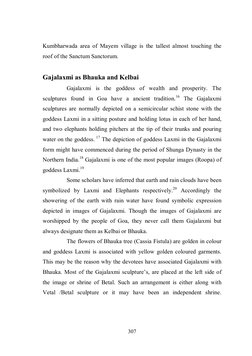 307 
 
Kumbharwada area of Mayem village is the tallest almost touching the 
roof of the Sanctum Sanctorum. 
 
Gajalaxmi as B