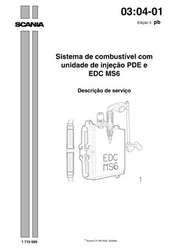  Scania CV AB 2002, Sweden
1 710 689
03:04-01
Edição 3 pb
Sistema de combustível com 
unidade de injeção PDE e 
EDC MS6
Desc