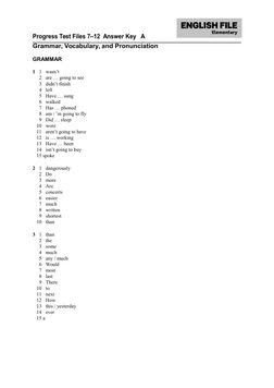 Progress Test 7-12 Answer Key | PDF | Vocabulary | Question