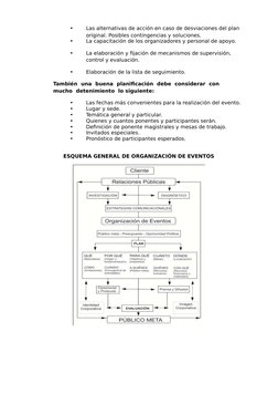 •
Las alternativas de acción en caso de desviaciones del plan
original. Posibles contingencias y soluciones.
•
La capacitació