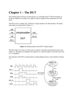 Chapter 1 – The DUT
This training guide will focus on showing how we can build a basic UVM environment, so 
the device under