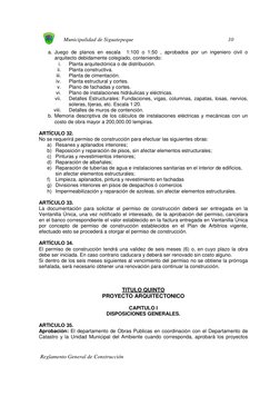 Municipalidad de Siguatepeque  
10
 
 
 
 Reglamento General de Construcción 
a. Juego de planos en escala