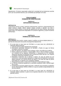 Municipalidad de Siguatepeque  
9
 
 
 
 Reglamento General de Construcción 
departamento. El director resp