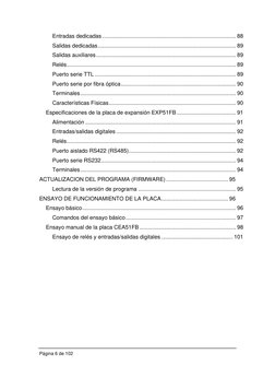 Entradas dedicadas ...................................................................................... 88 
Salidas dedic