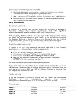On successful completion you will be able to:

identify and evaluate recent changes in sport participation and policies, 
an