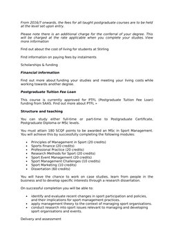 From 2016/7 onwards, the fees for all taught postgraduate courses are to be held
at the level set upon entry.
Please note the