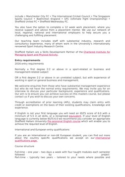 include • Manchester City FC • The International Cricket Council • The Singapore
Sports  Council  •  Badminton  England  •  U