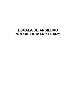 ESCALA DE ANSIEDAD
SOCIAL DE MARC LEARY
