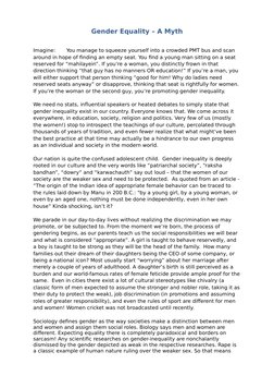 Gender Equality - A Myth | PDF | Gender | Gender Studies