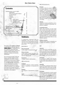 4
Three Fourteen Games
Contenidos
Modificaciones y nuevas reglas
	
Habilidades
	
Ficha de personaje en blanco
	
Lo desconocid