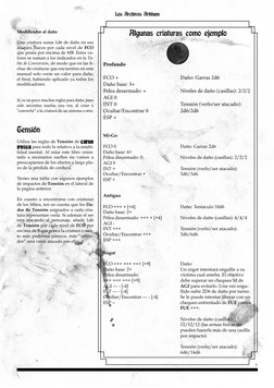 7
Los Archivos Arkham
Profundo
FCO +
Daño base: 3+
Pelea desarmado: + 
AGI 0
INT 0
Ocultar/Encontrar 0 
ESP +
Daño: Garras 2d