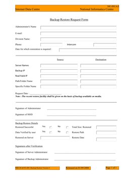 Backup Restore Request Form Template | PDF | Computers