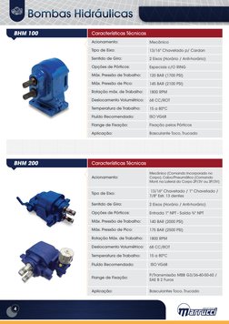 BHM 200
Características Técnicas
Acionamento:
Mecânico (Comando Incorporado no 
Corpo). Cabo/Pneumático (Comando 
Mont. na La