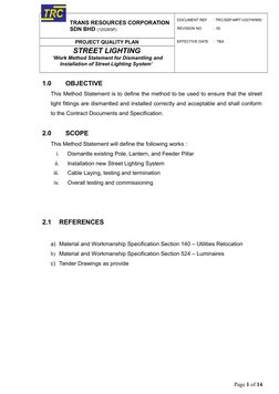 Street Lighting Installation Method Statement | PDF | Electrical Wiring ...