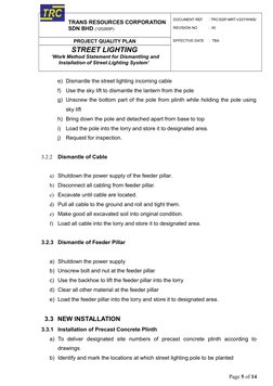 Street Lighting Installation Method Statement | PDF | Electrical Wiring ...