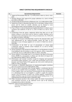 Direct Contracting Requirements Checklist | PDF | Procurement | U.S ...