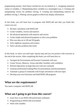MATLAB - Programming With MATLAB For Beginners | PDF | Matlab | Control ...