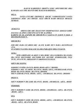 KAGUO KABIOSILE OROIÑA LEKU OPENDIEURE OKA
KAMASIA ALUAMI AKANTI OKE KAGUO KABIOSILE.
OLLA.
         YANZA ENVA