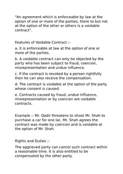 "An agreement which is enforceable by law at the 
option of one or more of the parties, there to but not
at the option of the