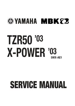 YAMAHA　TZR50　サービスマニュアル　サービスガイド Yamaha TZR 50 X-Power 03 Service Manual ENG | PDF | Motor Oil