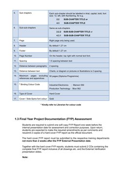 5. 
Sub chapters 
Each sub-chapter should be labelled in Arial, capital, bold, font 
size: 12, left, with Numbering, for e.g.