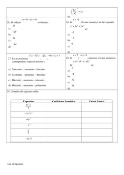 d)
2
3
3
4
x
y







25. Al reducir 
(
)
(
)
a
b
a
b



 se obtiene:
a)
2b
b)
2b

c)
2a
d)
2a

26. Si 
1
x 
,