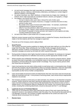 Internet and Email Usage Policy and Guidelines

not send email messages that might reasonably be considered by recipients to